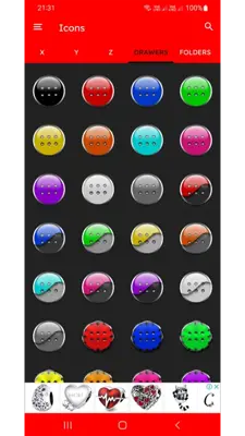 Colorful Glass Orb Icon Pack Free android App screenshot 0